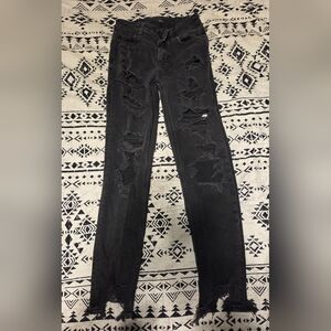 American Eagle Outfitters Ripped Black Skinny Jeans